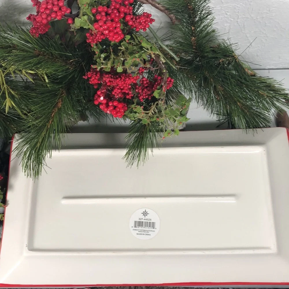 Plaid “Joy” Serving Platter Tray NWT Christmas Holiday Serving Tray Decor - Picture 5 of 14